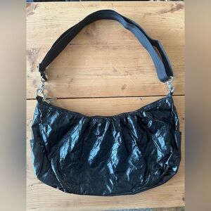 Lesportsac Shiny Black Shoulder Bag